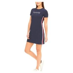 Tommy Hilfiger “Sky Captain" T‎ Shirt Dress Navy Embroidered Logo Size Small